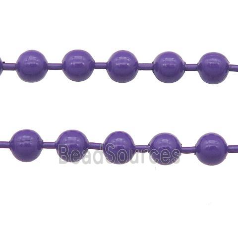 stainless Iron Ball Chain with fire purple lacquer