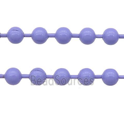 stainless Iron Ball Chain with fire lavender lacquer