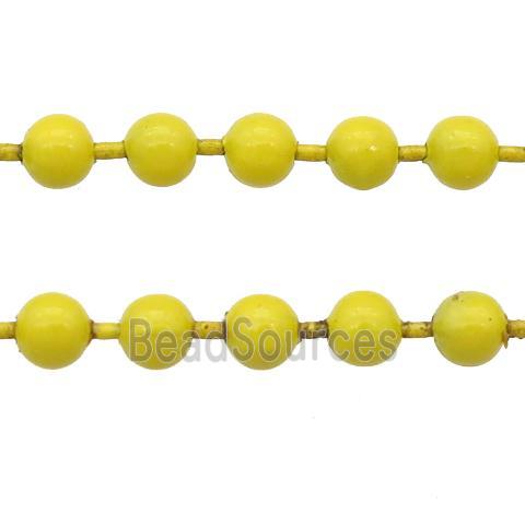 stainless Iron Ball Chain with fire yellow lacquer