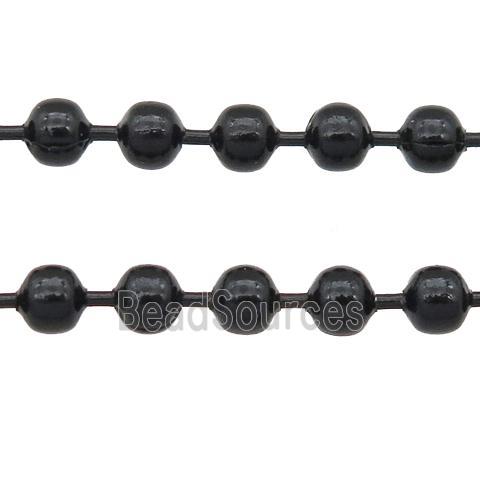 stainless Iron Ball Chain with fire black lacquered