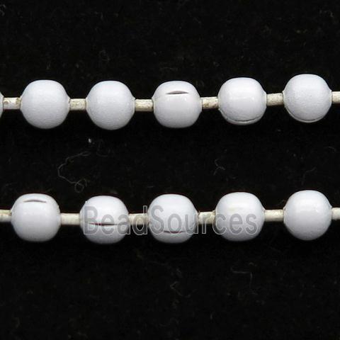 stainless Iron Ball Chain with fire white lacquered