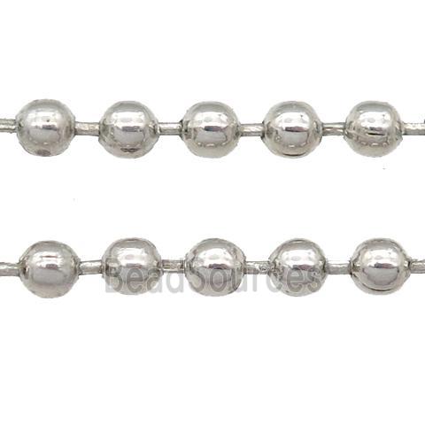 stainless Iron Ball Chain, platinum plated