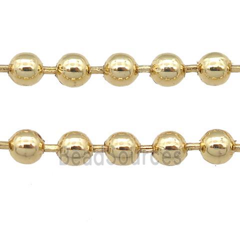 stainless Iron Ball Chain, gold plated