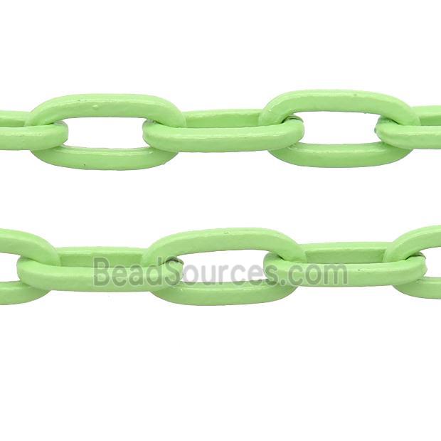 Alloy Paperclip Chain with fire lt.green lacquered