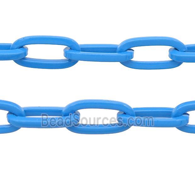 Alloy Paperclip Chain with fire blue lacquered