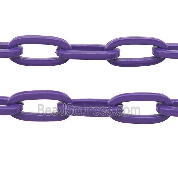 Alloy Paperclip Chain with fire purple lacquered