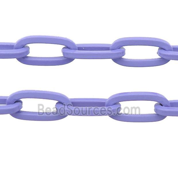 Alloy Paperclip Chain with fire lavender lacquered