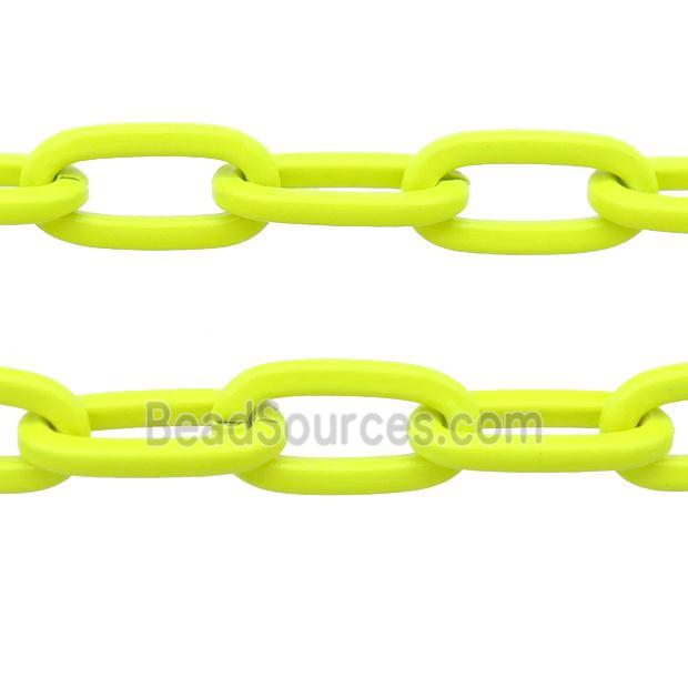 Alloy Paperclip Chain with fire nenoYellow lacquered