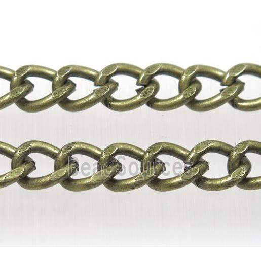 iron curb chain, antique bronze