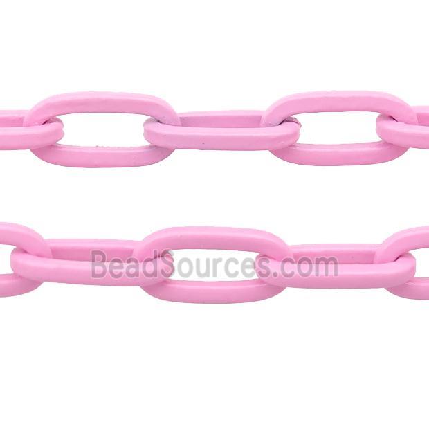 Alloy Paperclip Chain with fire lt.pink lacquered