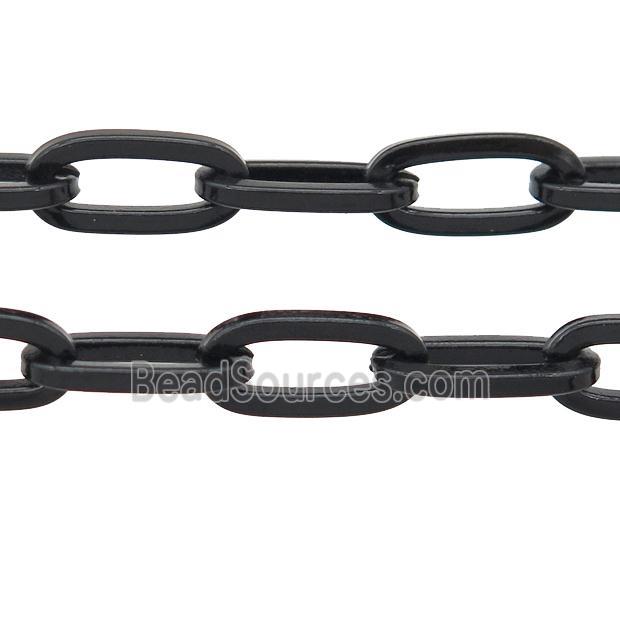 Alloy Paperclip Chain with fire black lacquered