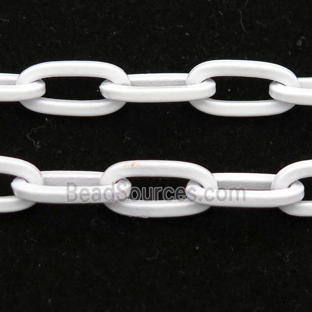 Alloy Paperclip Chain with fire white lacquered