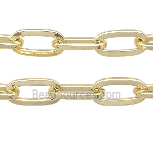 Alloy Paperclip Chain, gold plated