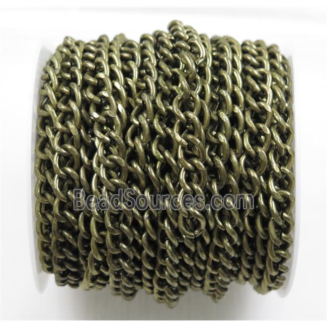 iron curb chain, antique bronze