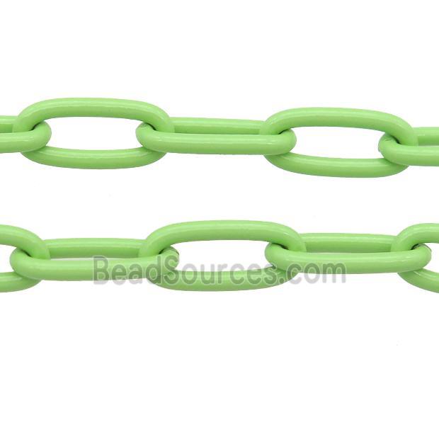 Alloy Paperclip Chain with fire lt.green lacquered