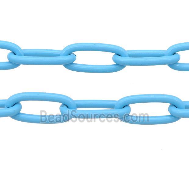 Alloy Paperclip Chain with fire blue lacquered