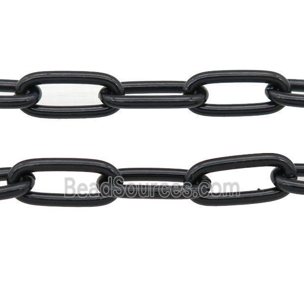 Alloy Paperclip Chain with fire black lacquered