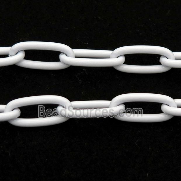 Alloy Paperclip Chain with fire white lacquered