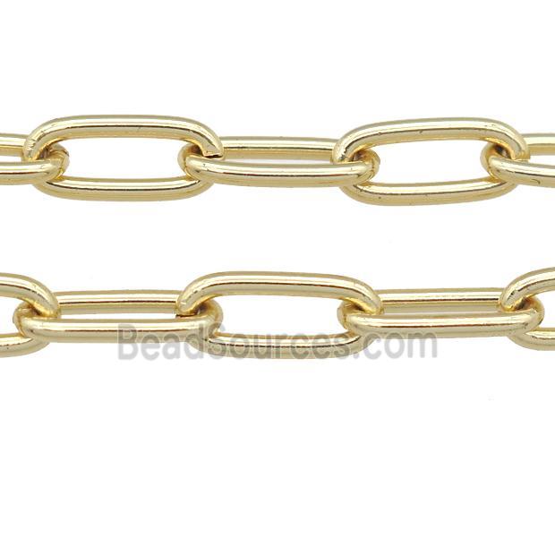 Alloy Paperclip Chain, gold plated