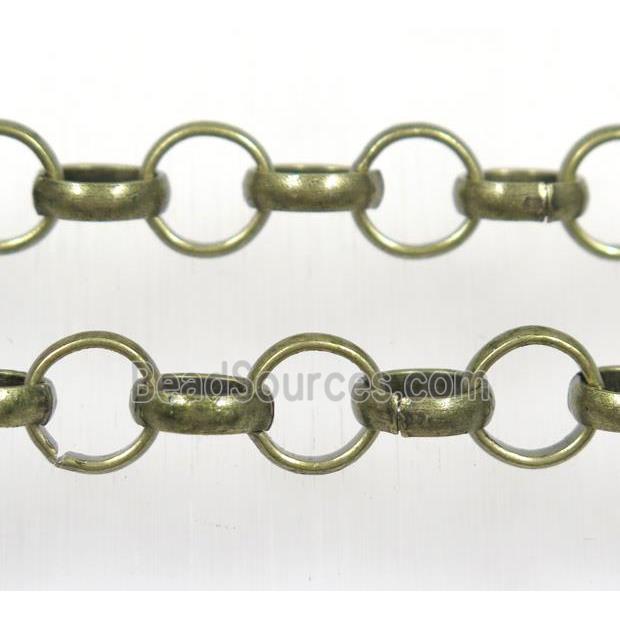 iron Rolo Chain, antique bronze