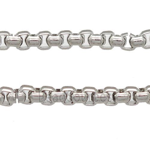 stainless Iron Box Chain, platinum plated