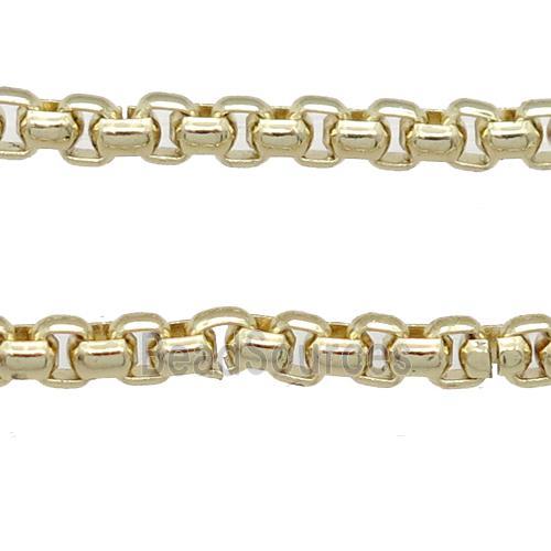 stainless Iron Box Chain, gold plated