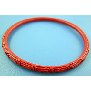 Carved Cinnabar (imitation)  Bangle, mix colours