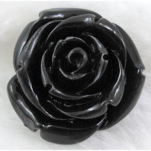 Compositive coral rose, Pendant, Black