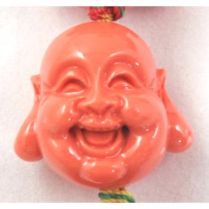 Compositive coral bead, smile buddha