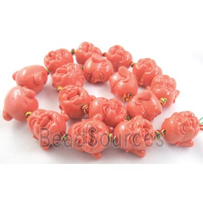 Compositive coral bead, smile buddha