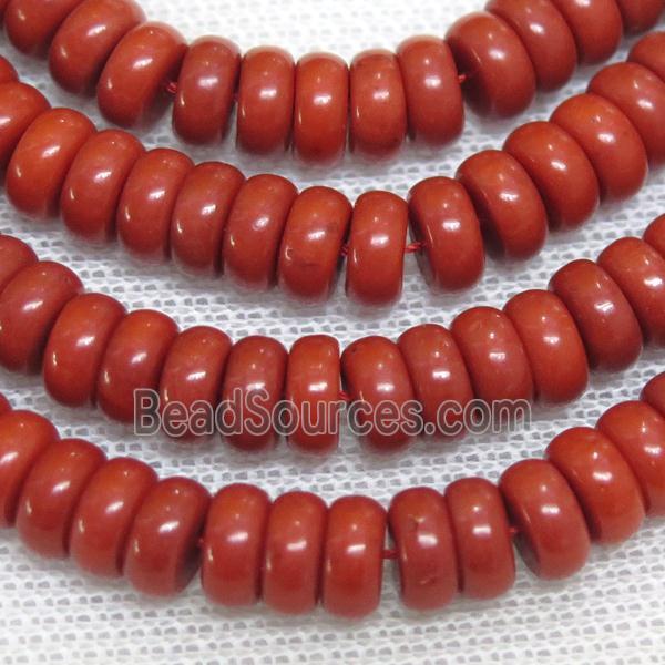 natural coral rondelle beads