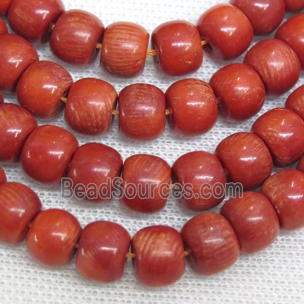 natural coral rondelle beads