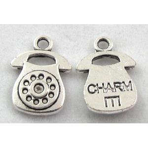 Tibetan Silver phone pendants, Zn Alloy