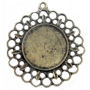 Tibetan Silver bezel tray, Lead and nickel Free, bronze