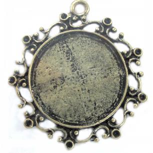 Tibetan Silver bezel tray, Lead and nickel Free, bronze