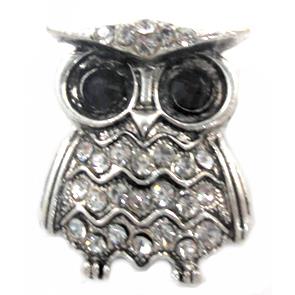 Tibetan Silver Owl charm, Lead and nickel Free