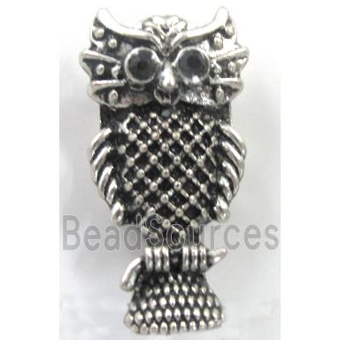 Tibetan Silver Owl charm, Lead and nickel Free