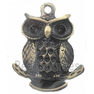 Owl charm, Tibetan Silver pendants, Lead and nickel Free