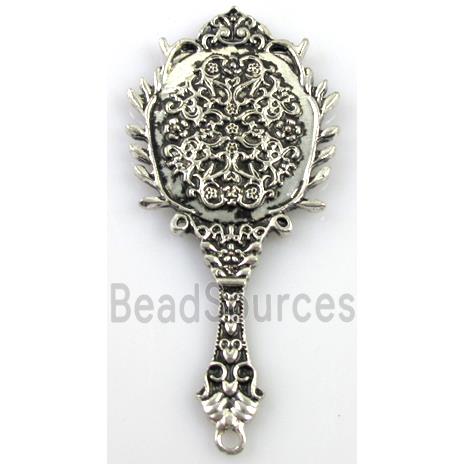 tibetan silver charms pendants, mirror-pad, non-nickel