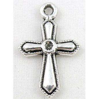 cross, tibetan silver pendant, non-nickel