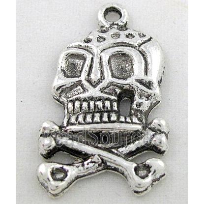 tibetan silver skull pendant, Non-Nickel