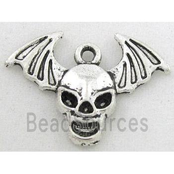 tibetan silver skull pendant, Non-Nickel