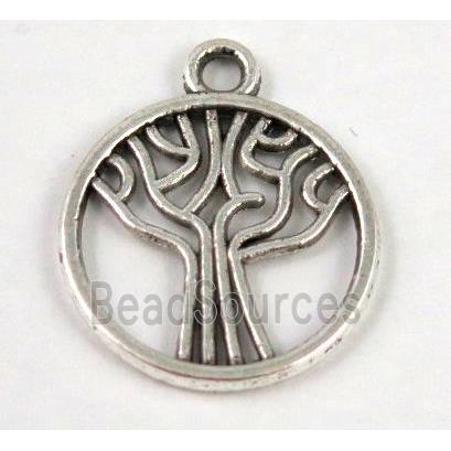 Tibetan silver tree pendant, non-nickel