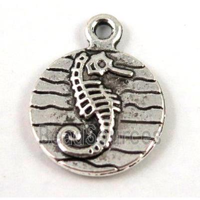 Tibetan silver seahorse pendant, non-nickel