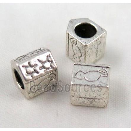 bead, tibetan silver Non-Nickel