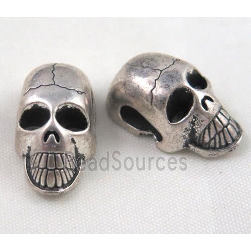 skull beads, tibetan silver Non-Nickel