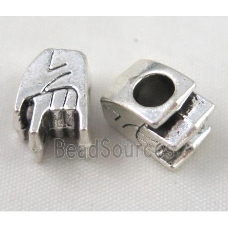 bead, tibetan silver Non-Nickel