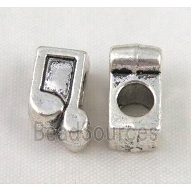 music notes bead, tibetan silver Non-Nickel