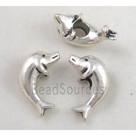 dolphin bead, tibetan silver Non-Nickel