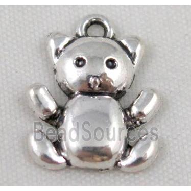 Tibetan silver bear pendant, Non-nickel